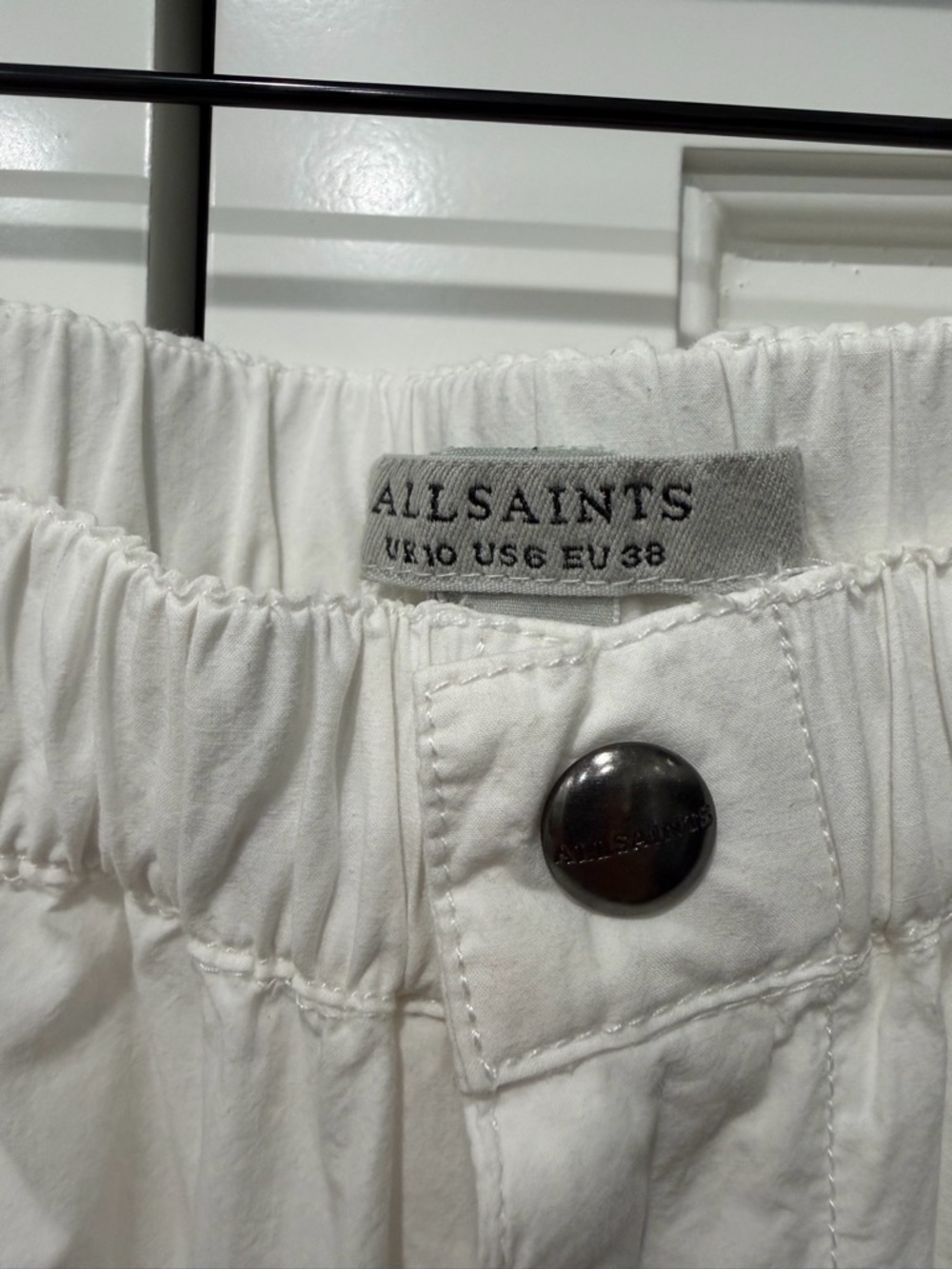 AllSaints Women's White Cargo Wide-Leg Pants - Picture 6 of 6